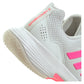 Women`s GameCourt 2 Tennis Shoes Core White and Lucid Pink Footwear Adidas