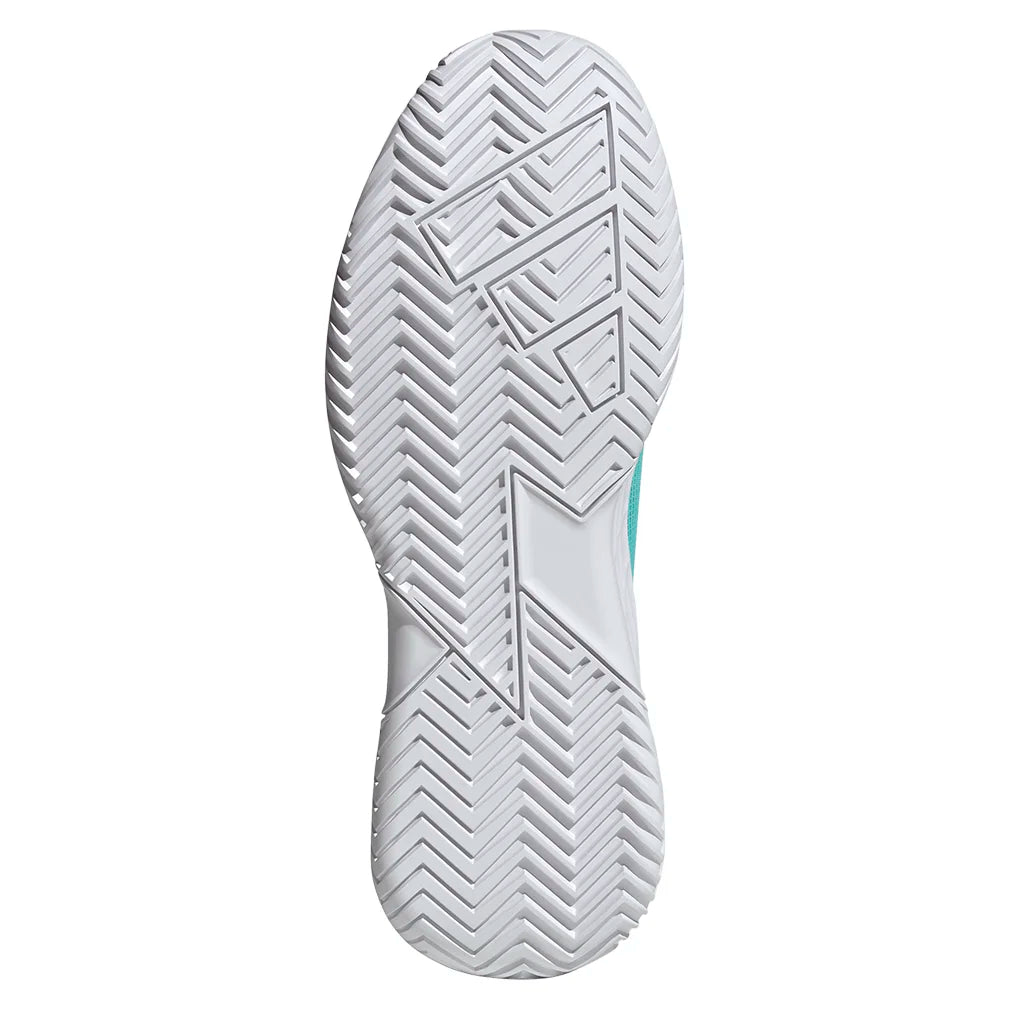 Women`s Defiant Speed 2 Tennis Shoes Flash Aqua and Silver Metallic Footwear Adidas