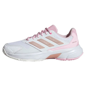 Women`s CourtJam Control 3 Tennis Shoes Footwear White and Lucid Pink Footwear Adidas
