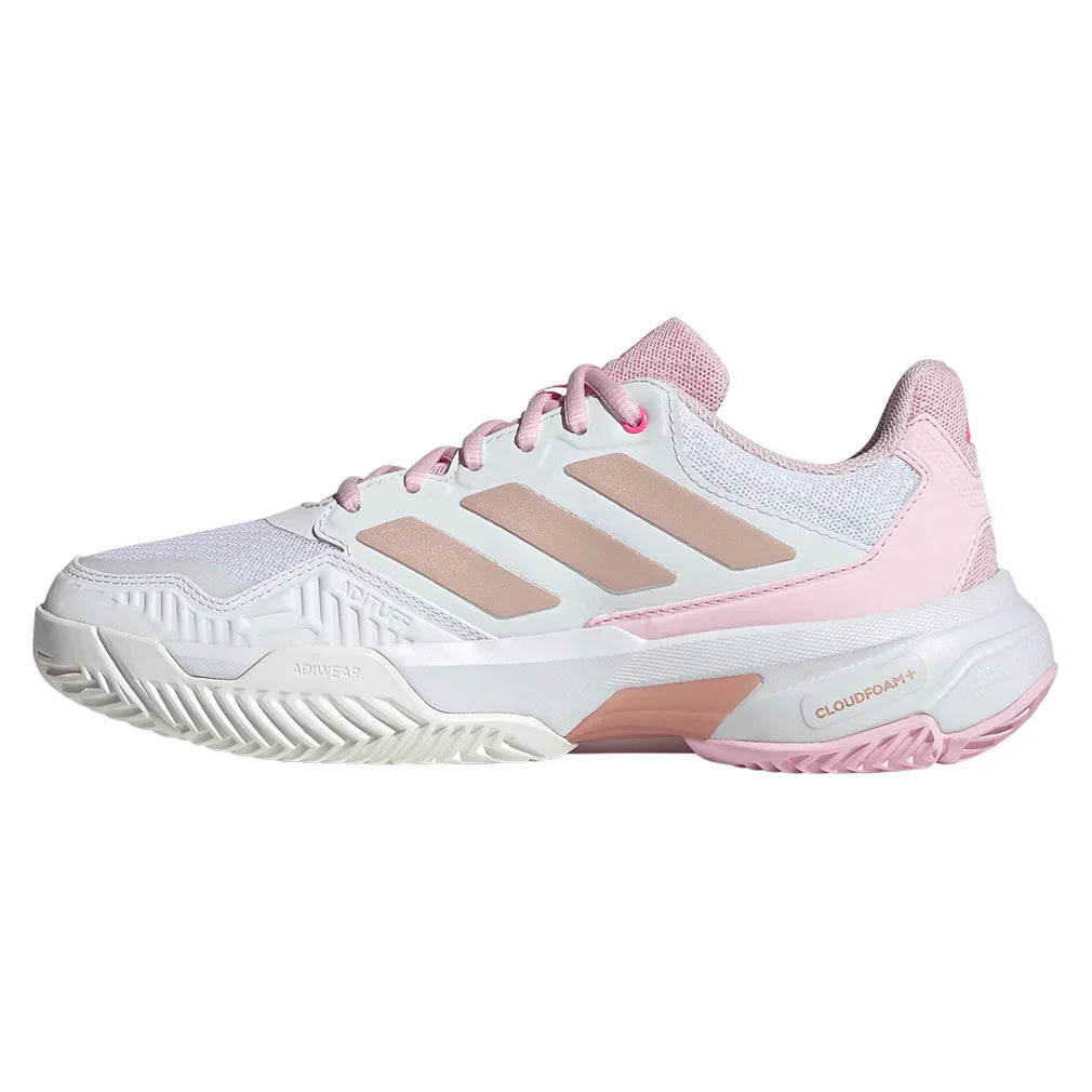Women`s CourtJam Control 3 Tennis Shoes Footwear White and Lucid Pink Footwear Adidas