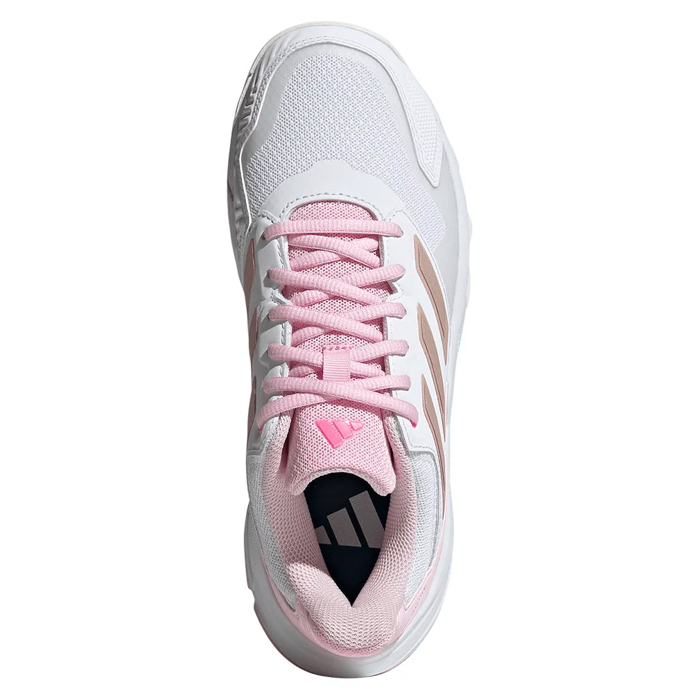 Women`s CourtJam Control 3 Tennis Shoes Footwear White and Lucid Pink Footwear Adidas