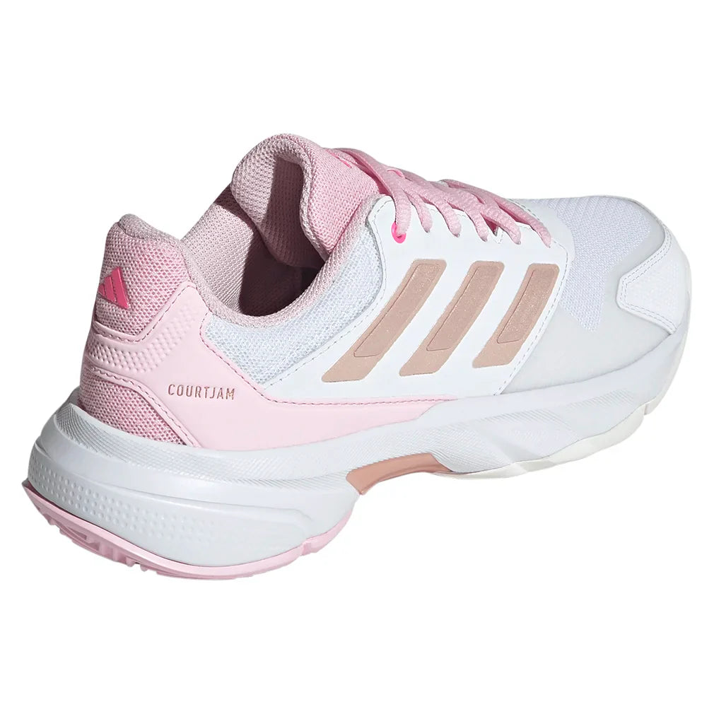 Women`s CourtJam Control 3 Tennis Shoes Footwear White and Lucid Pink Footwear Adidas