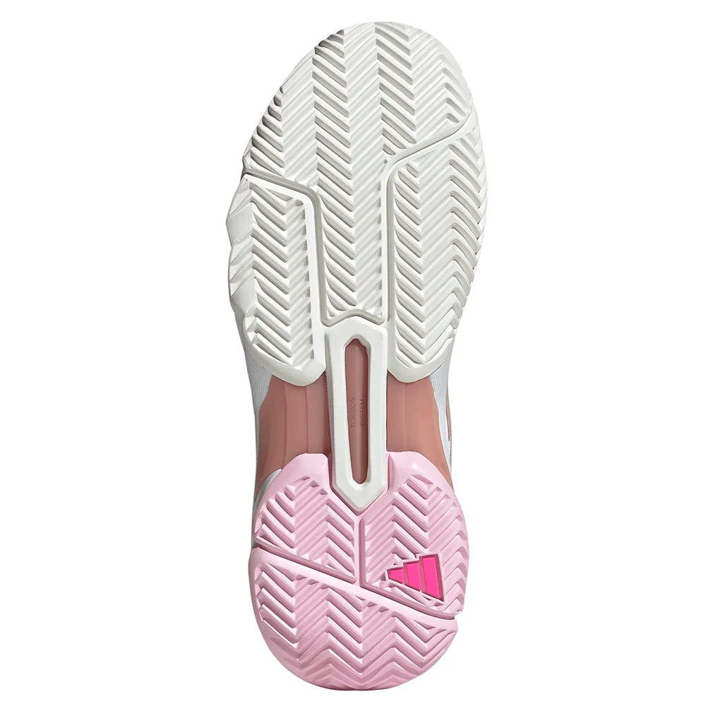 Women`s CourtJam Control 3 Tennis Shoes Footwear White and Lucid Pink Footwear Adidas