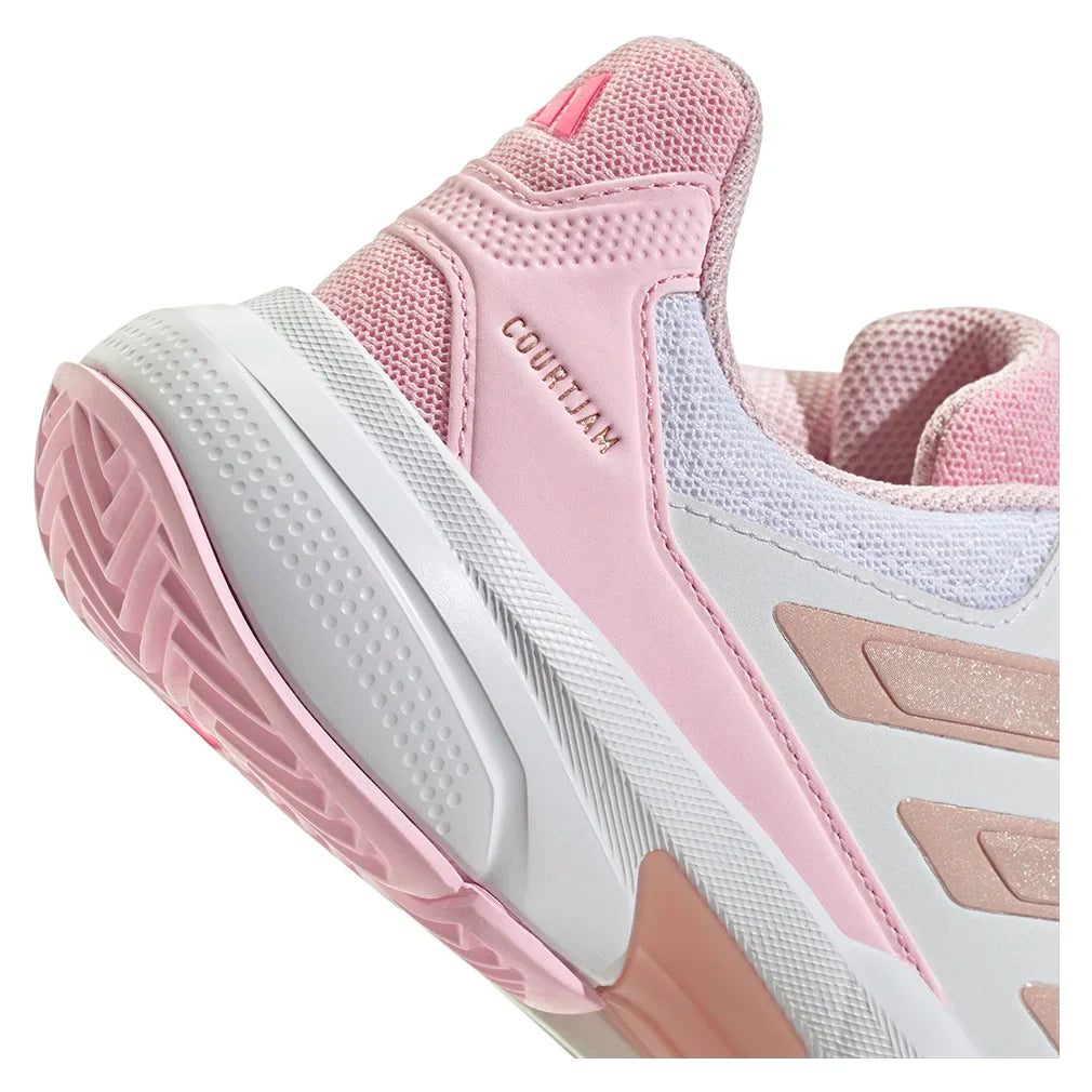Women`s CourtJam Control 3 Tennis Shoes Footwear White and Lucid Pink Footwear Adidas