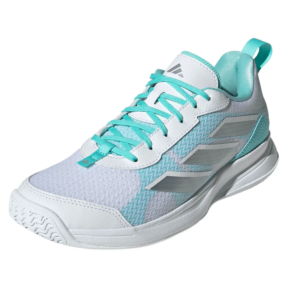 Women`s AvaFlash Tennis Shoes Footwear White and Flash Aqua Footwear Adidas