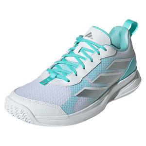 Women`s AvaFlash Tennis Shoes Footwear White and Flash Aqua Footwear Adidas