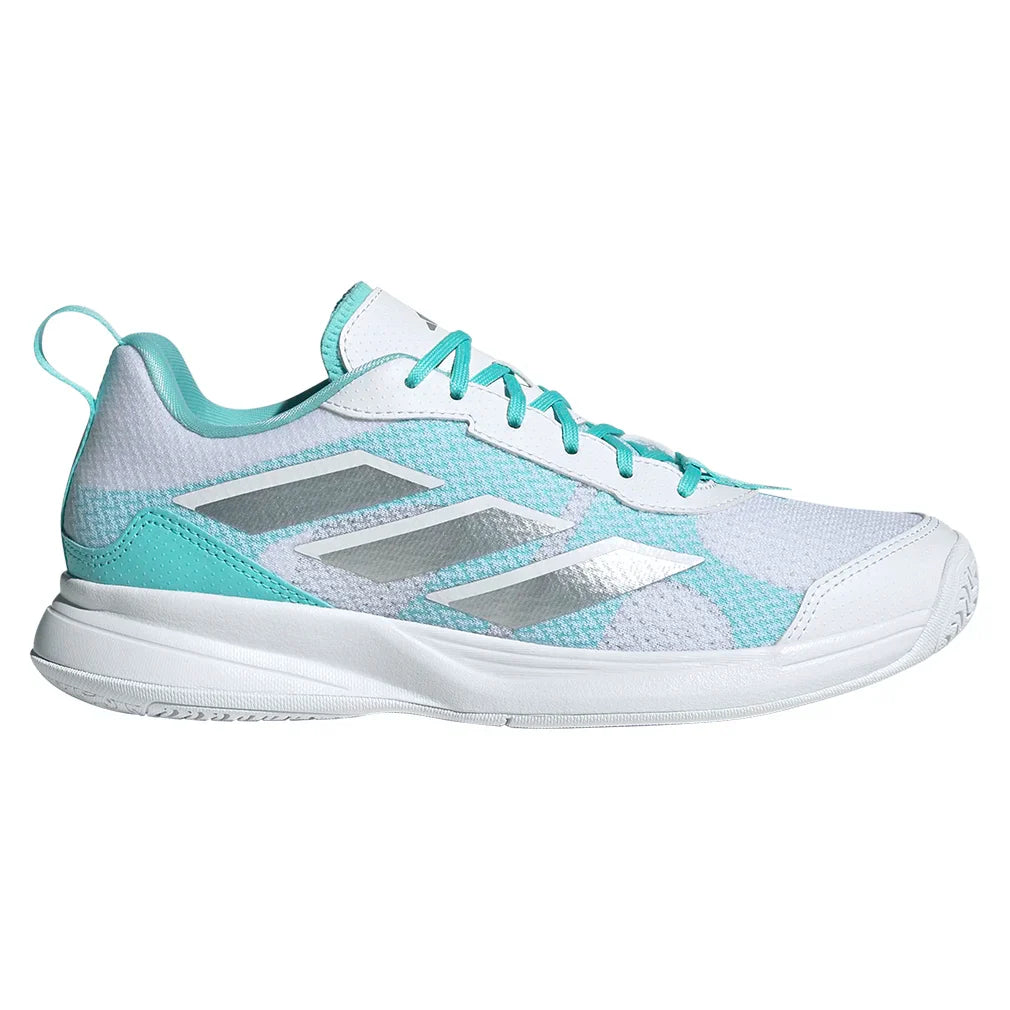 Women`s AvaFlash Tennis Shoes Footwear White and Flash Aqua Footwear Adidas