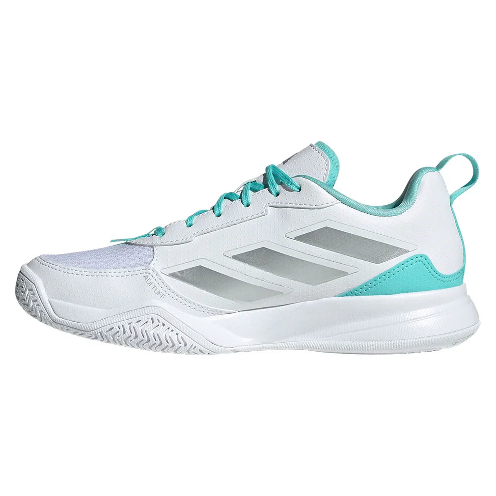 Women`s AvaFlash Tennis Shoes Footwear White and Flash Aqua Footwear Adidas