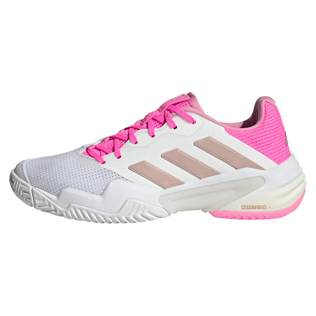 Women`s Barricade 13 Tennis Shoes Footwear White and Ash Pearl Footwear Adidas