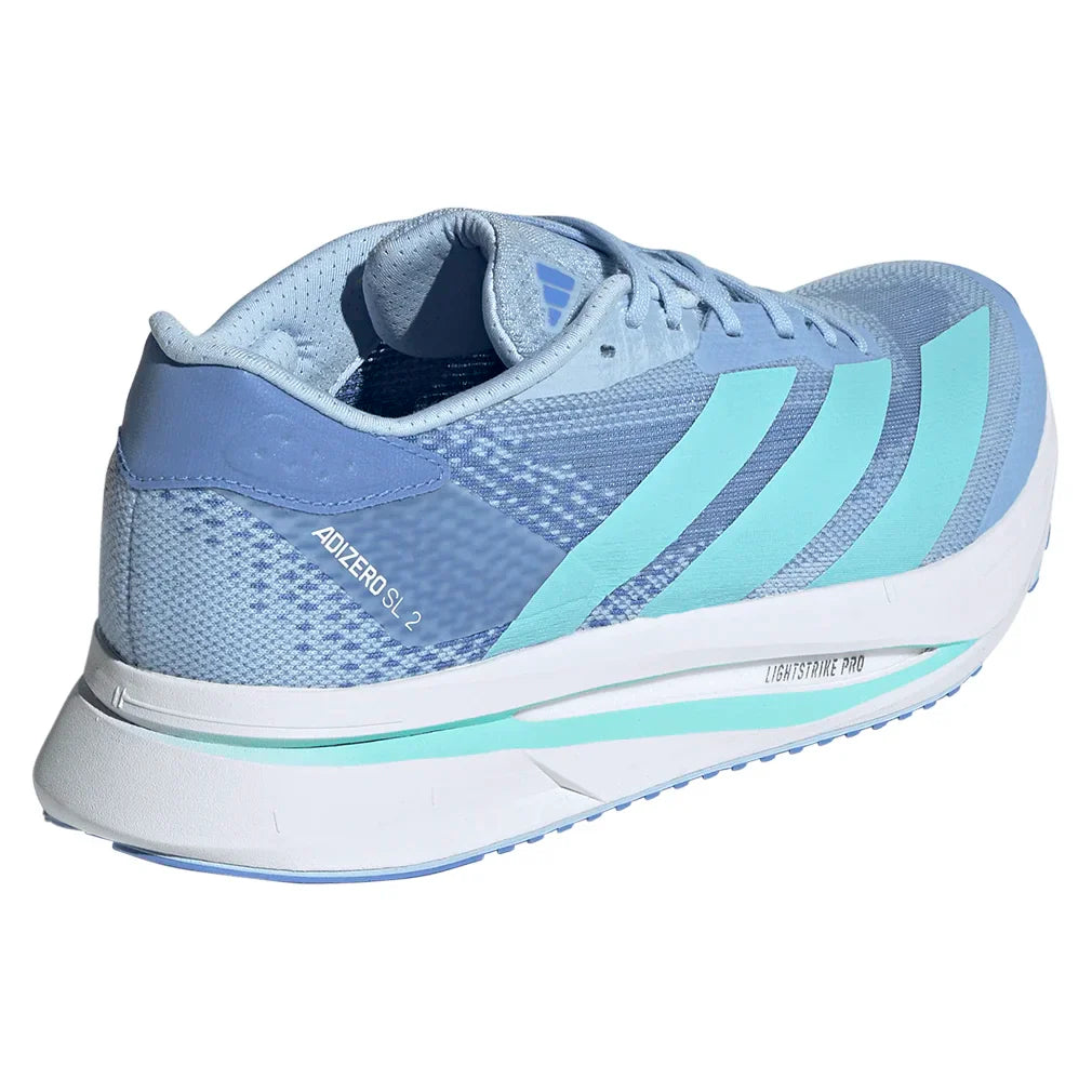 Women`s Adizero SL2 Running Shoes Glow Blue and Flash Aqua Footwear Adidas