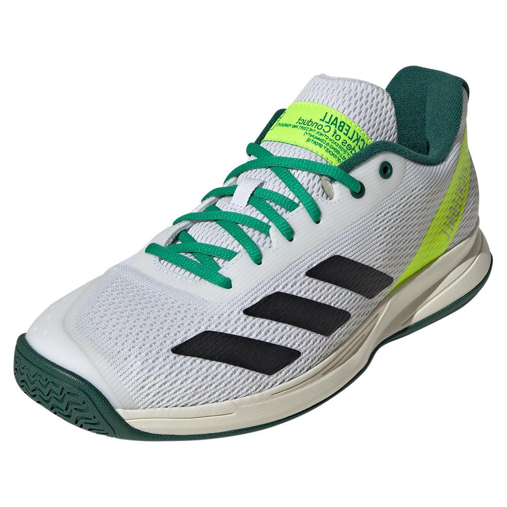 Men`s Courtflash Pickleball Shoes Core Black and Collegiate Green Footwear Adidas