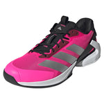 Men`s adizero Ubersonic 5 Tennis Shoes Lucid Pink and Silver Metallic Footwear Adidas