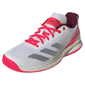 Men`s Courtflash Pickleball Shoes White and Lucid Red Footwear Adidas