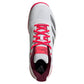 Men`s Courtflash Pickleball Shoes White and Lucid Red Footwear Adidas
