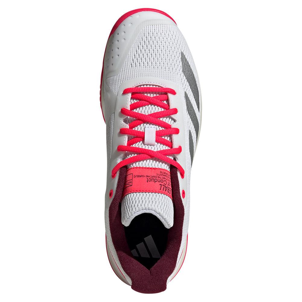 Men`s Courtflash Pickleball Shoes White and Lucid Red Footwear Adidas