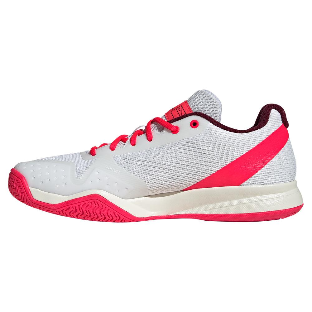 Men`s Courtflash Pickleball Shoes White and Lucid Red Footwear Adidas