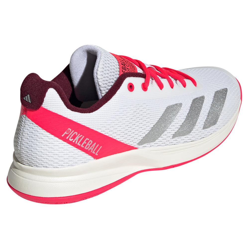 Men`s Courtflash Pickleball Shoes White and Lucid Red Footwear Adidas