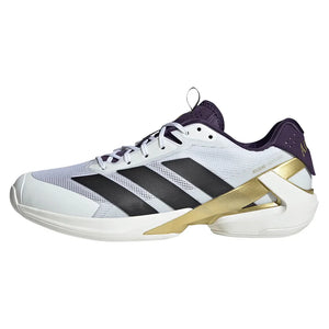 Men`s adizero Ubersonic 5 Tennis Shoes Footwear White and Core Black Footwear Adidas