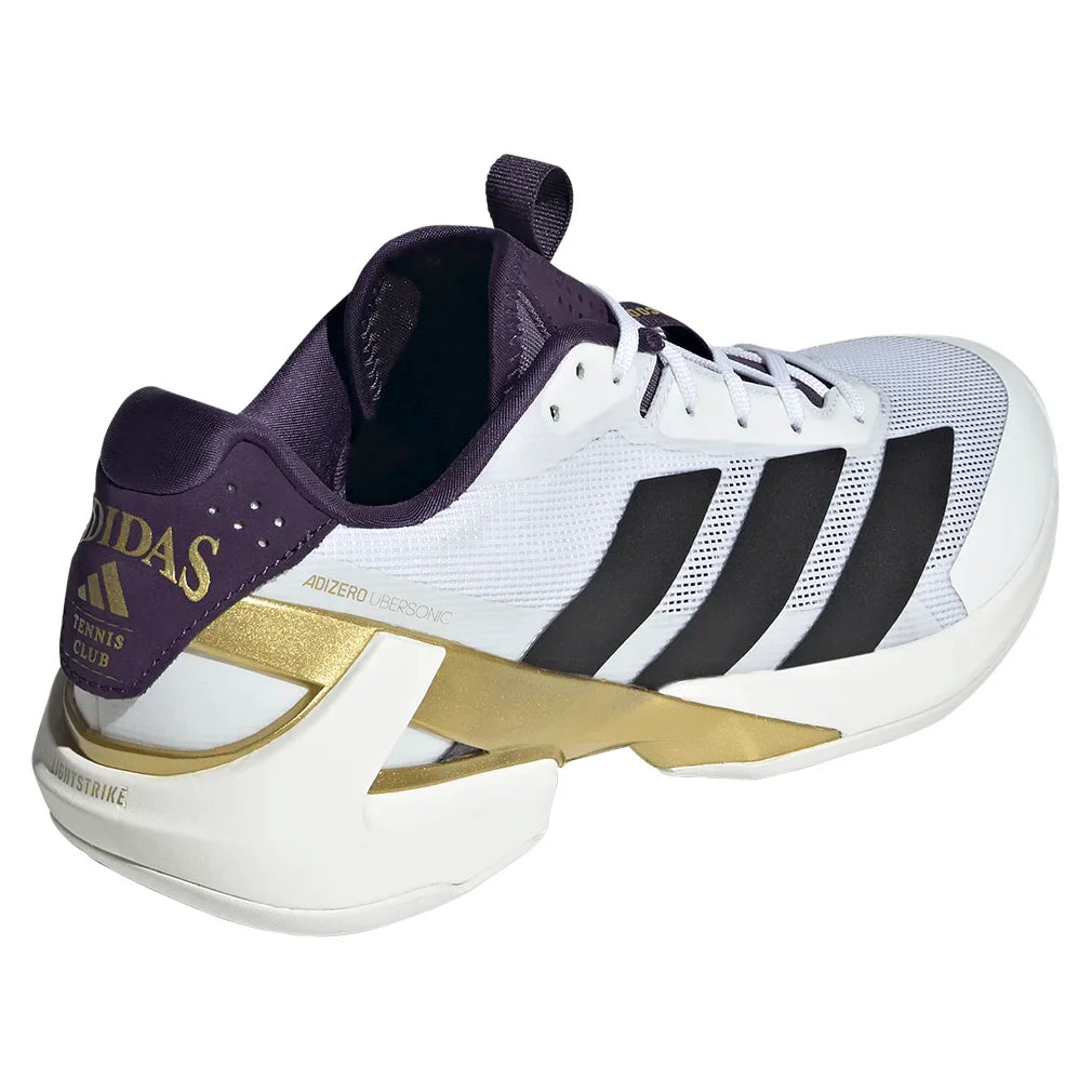 Men`s adizero Ubersonic 5 Tennis Shoes Footwear White and Core Black Footwear Adidas