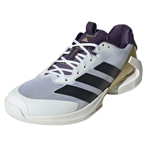 Men`s adizero Ubersonic 5 Tennis Shoes Footwear White and Core Black Footwear Adidas