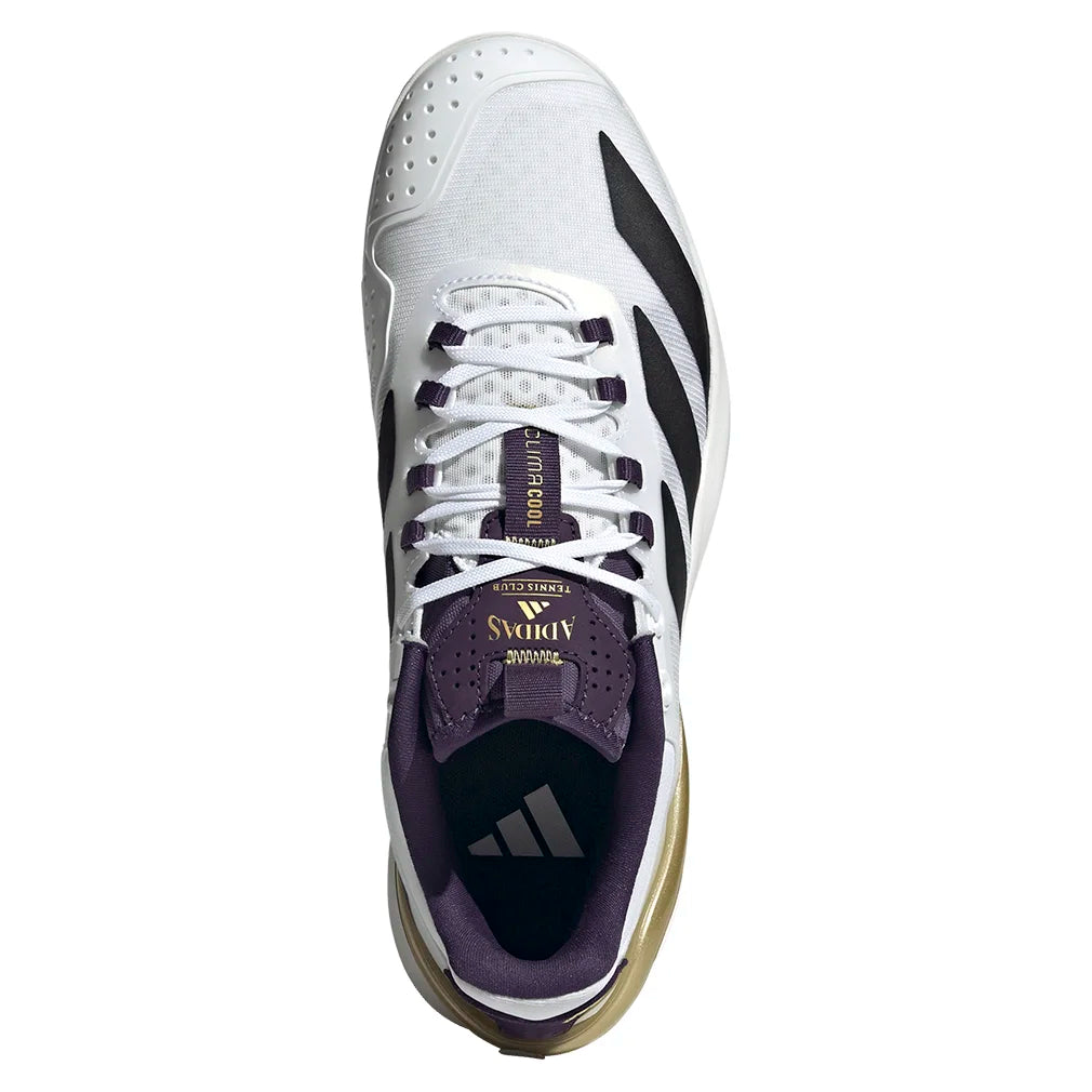 Men`s adizero Cybersonic 2 Tennis Shoes Footwear White and Core Black Footwear Adidas
