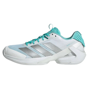 Women`s adizero Ubersonic 5 Tennis Shoes Footwear White and Silver Metallic Footwear Adidas