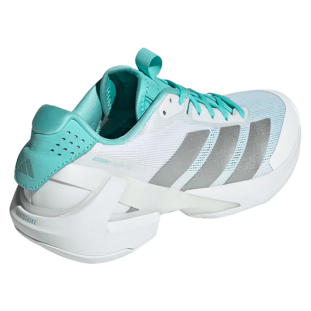 Women`s adizero Ubersonic 5 Tennis Shoes Footwear White and Silver Metallic Footwear Adidas