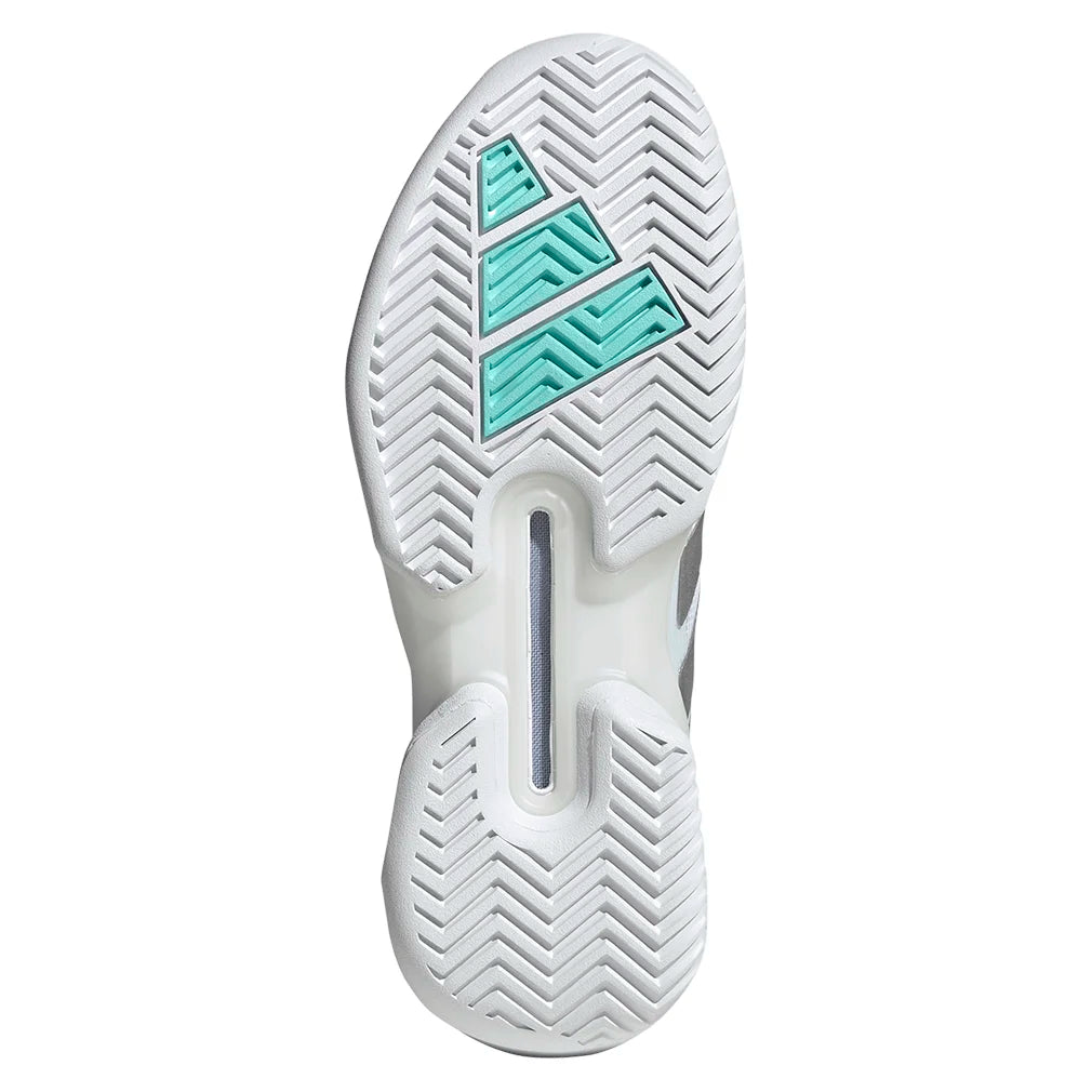 Women`s adizero Ubersonic 5 Tennis Shoes Footwear White and Silver Metallic Footwear Adidas