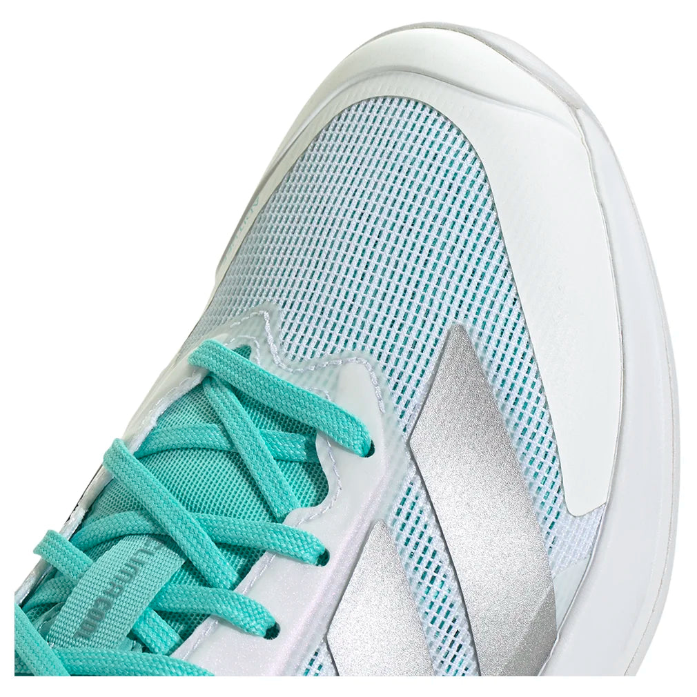 Women`s adizero Ubersonic 5 Tennis Shoes Footwear White and Silver Metallic Footwear Adidas