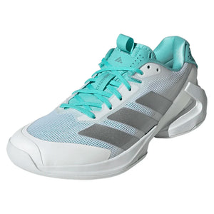 Women`s adizero Ubersonic 5 Tennis Shoes Footwear White and Silver Metallic Footwear Adidas