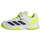 Juniors` Courtflash Comfort Closure Tennis Shoes Footwear White and Lucid Lemon Footwear Adidas