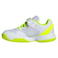 Juniors` Courtflash Comfort Closure Tennis Shoes Footwear White and Lucid Lemon Footwear Adidas