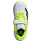 Juniors` Courtflash Comfort Closure Tennis Shoes Footwear White and Lucid Lemon Footwear Adidas