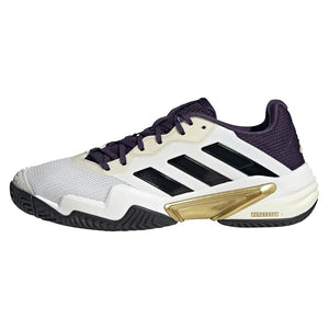 Men`s Barricade 13 Tennis Shoes Core White and Black Footwear Adidas