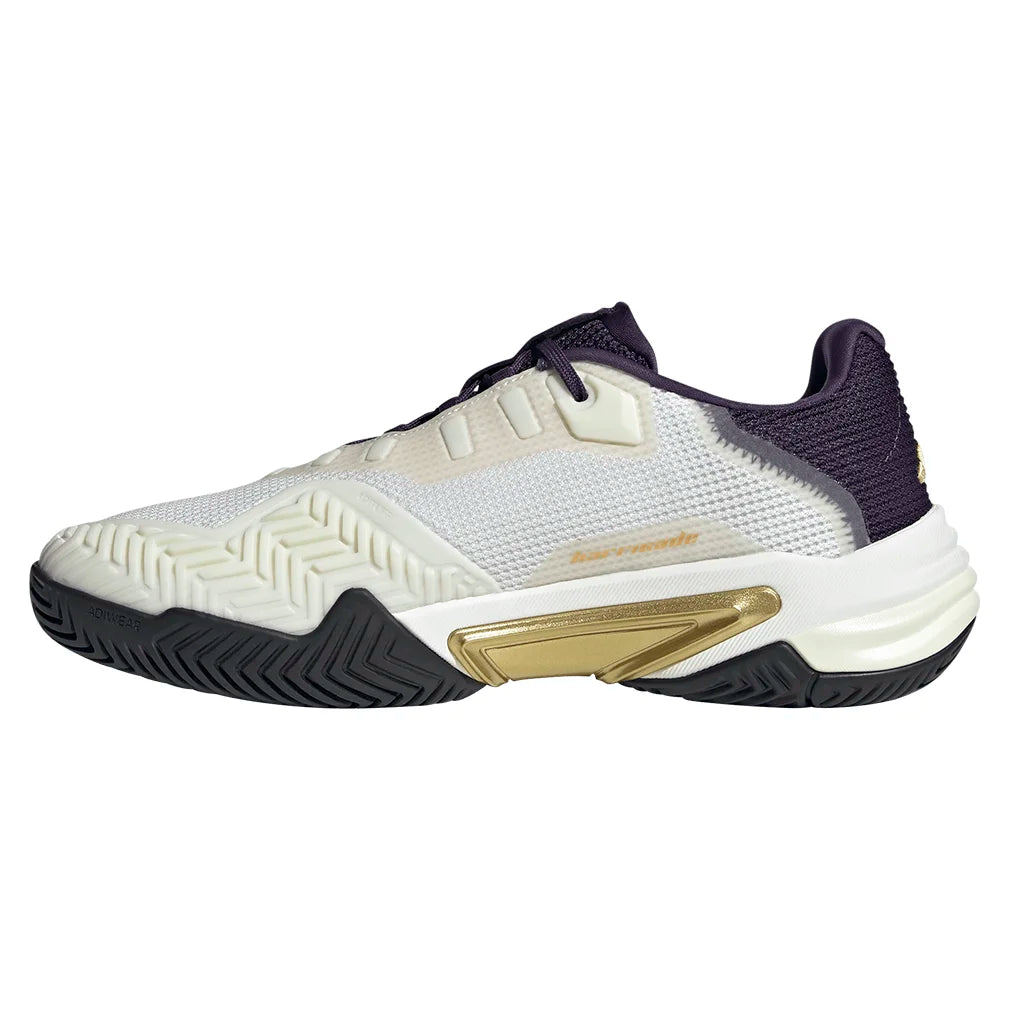 Men`s Barricade 13 Tennis Shoes Core White and Black Footwear Adidas