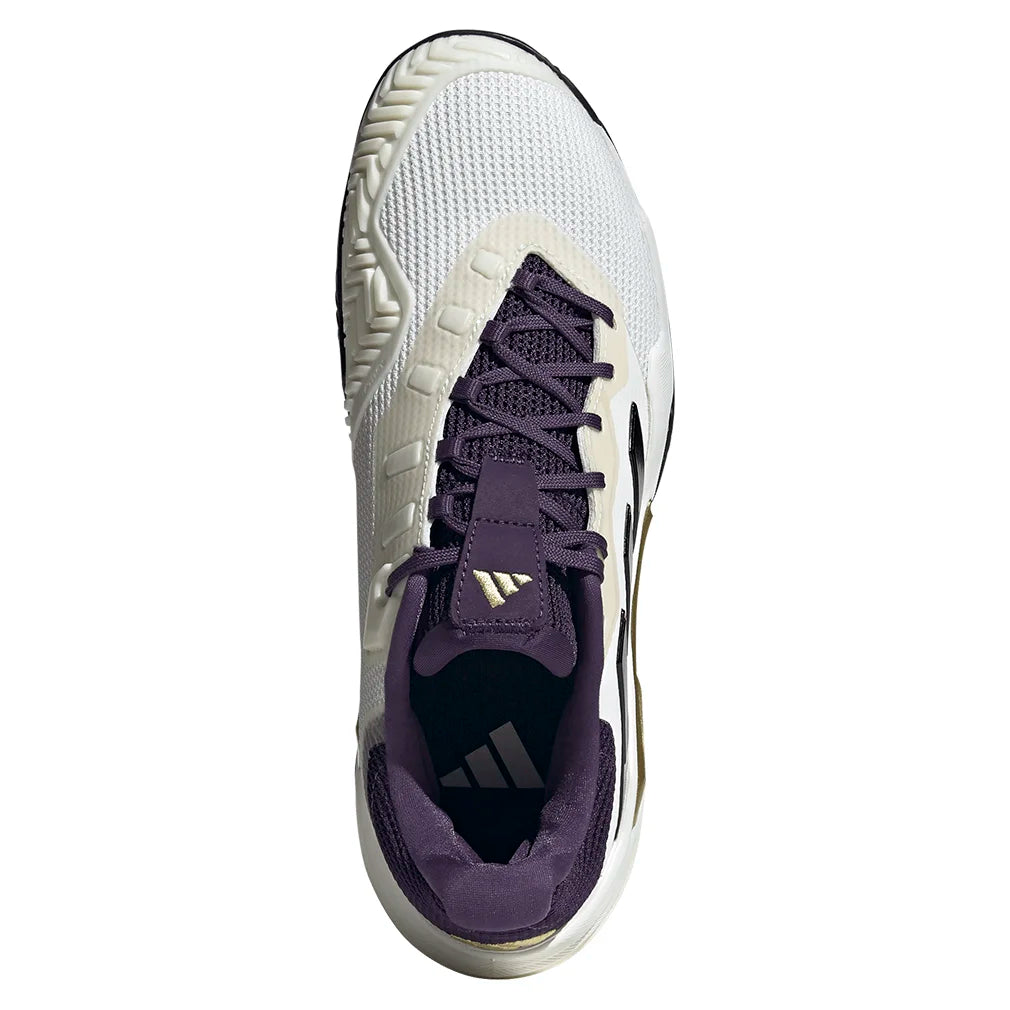 Men`s Barricade 13 Tennis Shoes Core White and Black Footwear Adidas