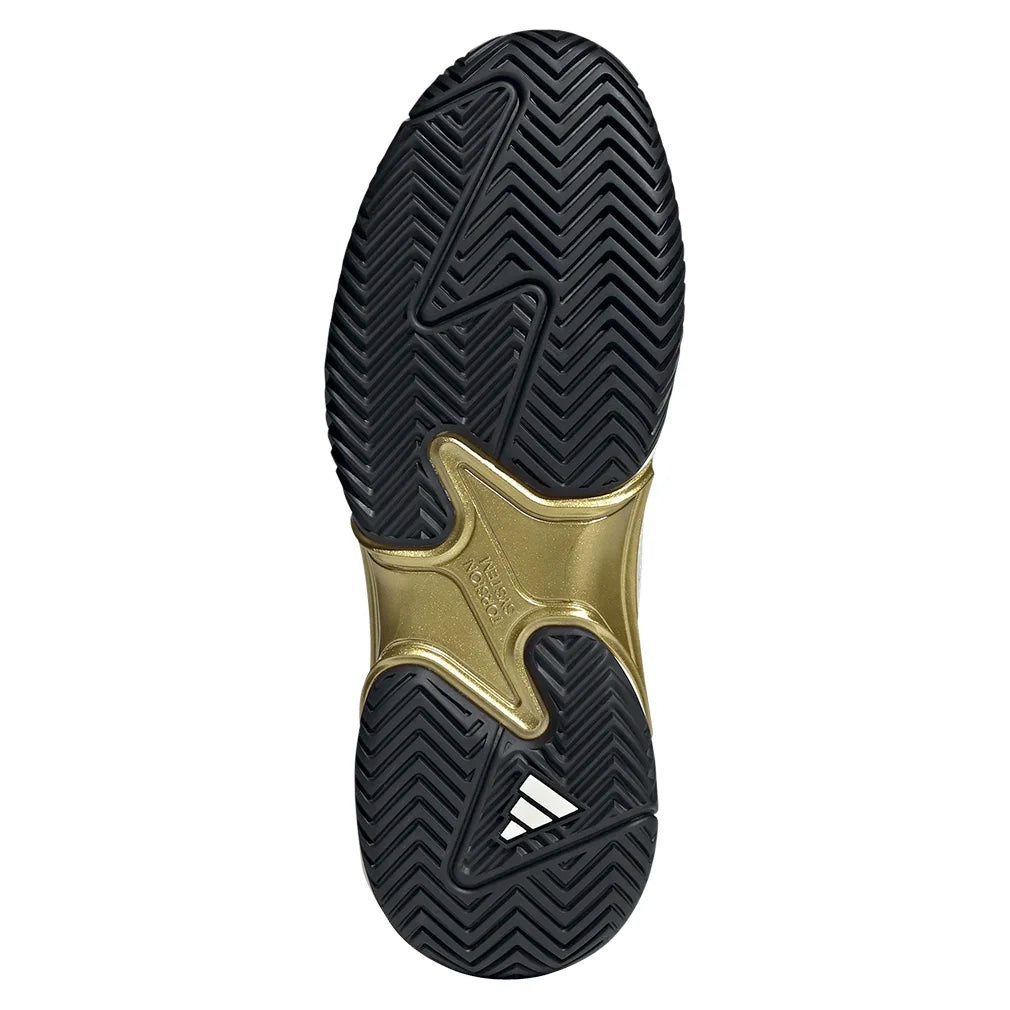 Men`s Barricade 13 Tennis Shoes Core White and Black Footwear Adidas