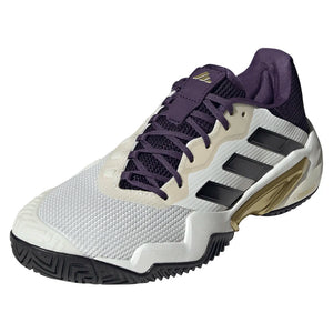 Men`s Barricade 13 Tennis Shoes Core White and Black Footwear Adidas