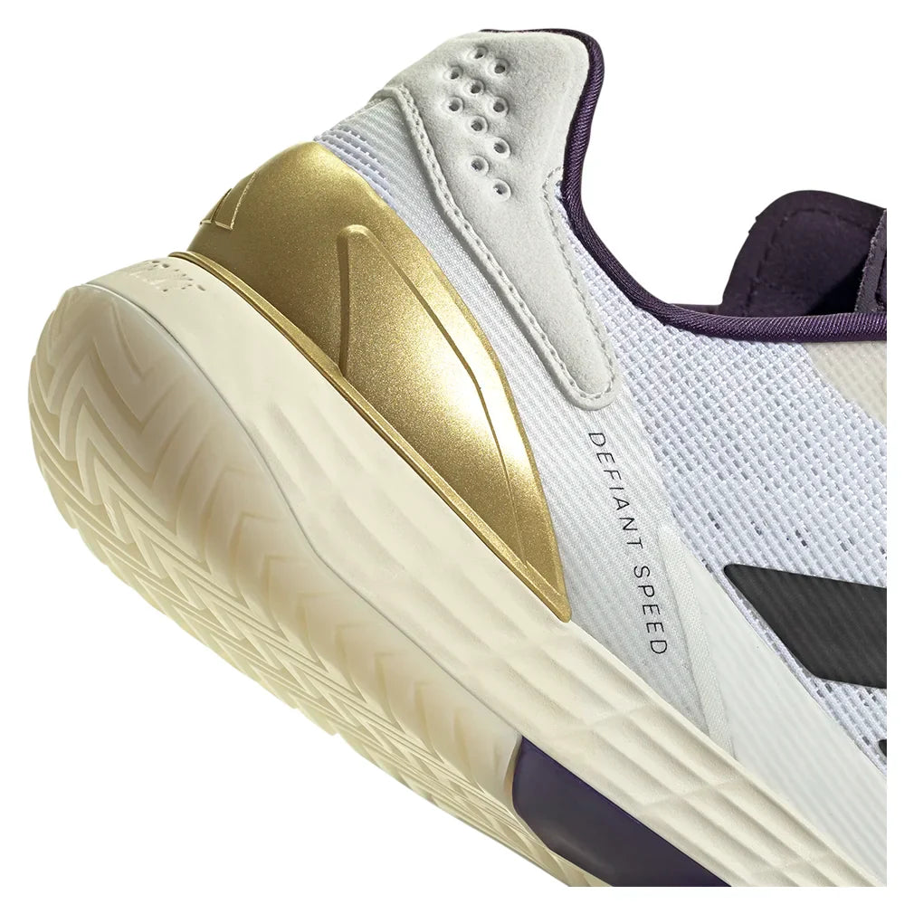 Men`s Defiant Speed 2 Tennis Shoes Footwear White and Aurora Plum Footwear Adidas