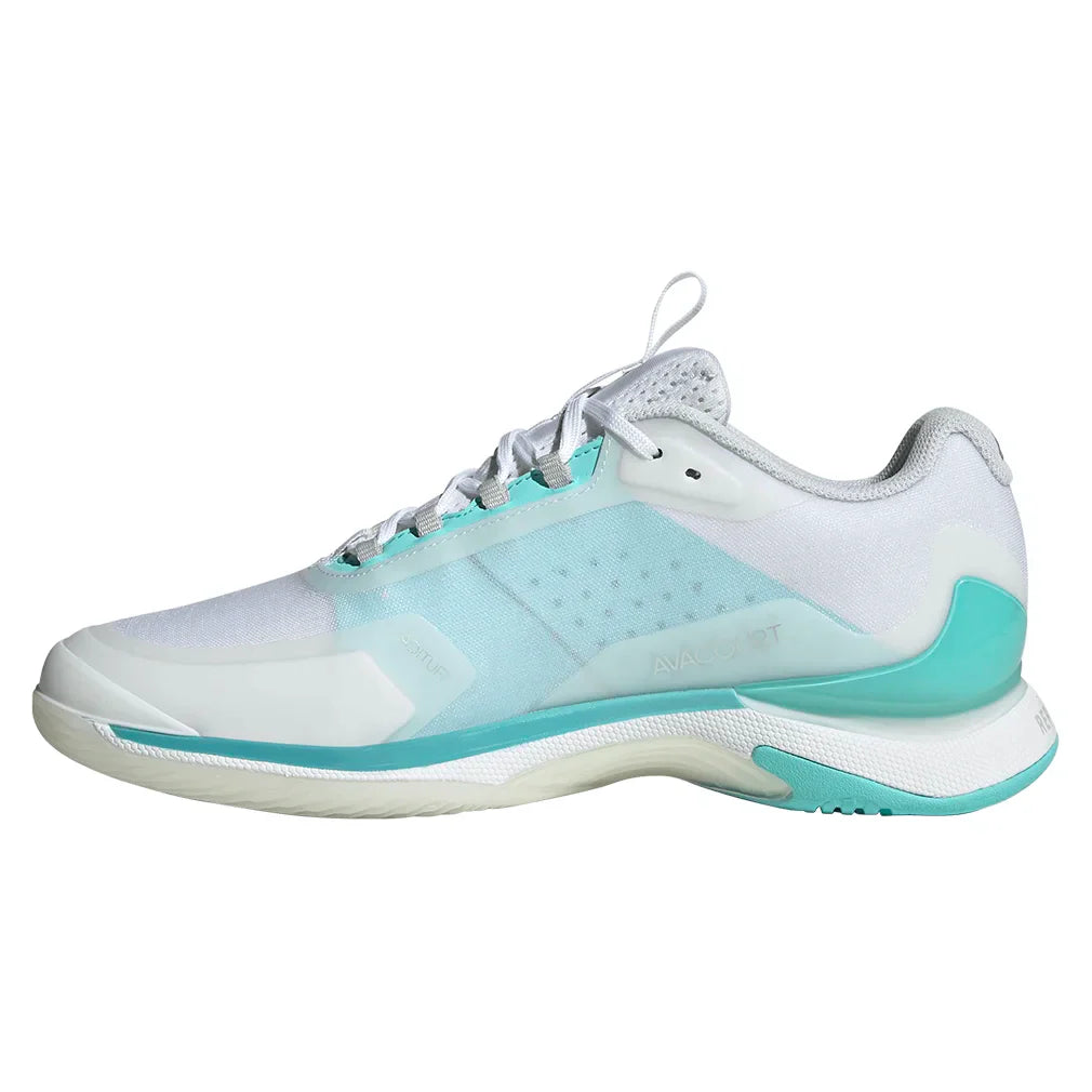 Women`s Avacourt 2 Tennis Shoes Footwear White and Flash Aqua Footwear Adidas