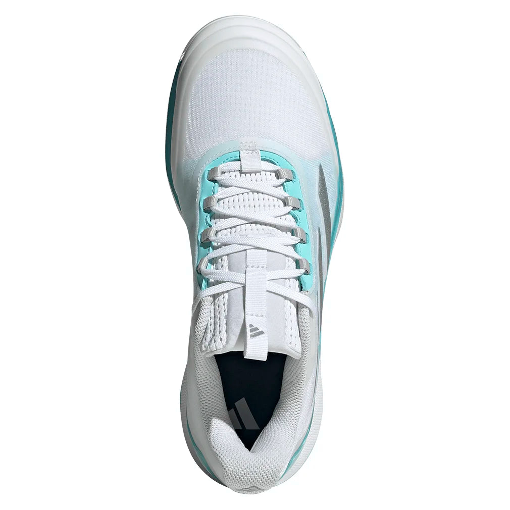 Women`s Avacourt 2 Tennis Shoes Footwear White and Flash Aqua Footwear Adidas