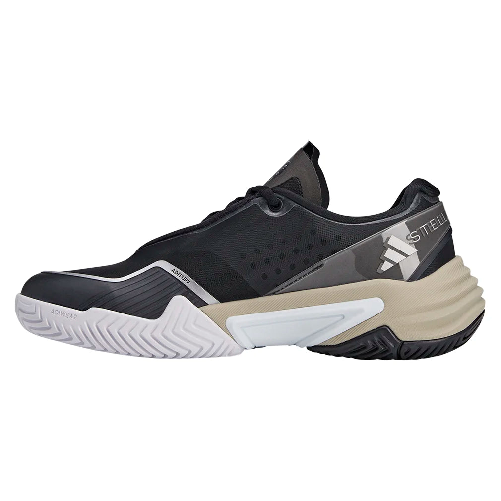 Women`s Stella McCartney Barricade Tennis Shoes Core Black and Silver Metallic Footwear Adidas