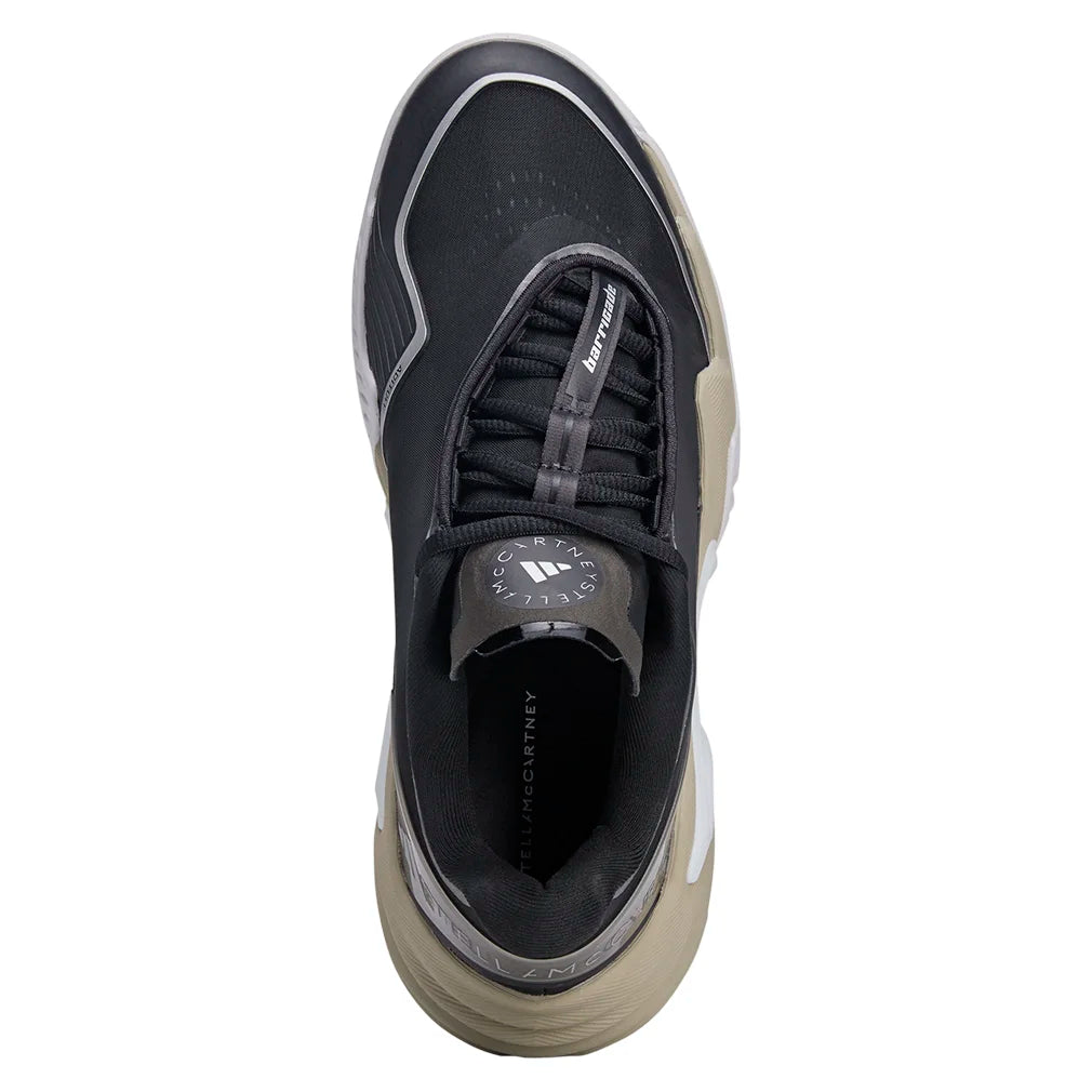 Women`s Stella McCartney Barricade Tennis Shoes Core Black and Silver Metallic Footwear Adidas