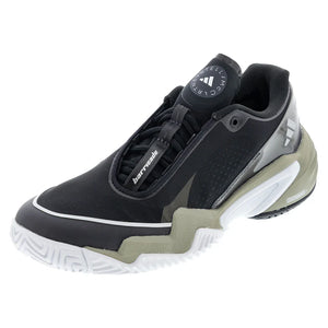 Women`s Stella McCartney Barricade Tennis Shoes Core Black and Silver Metallic Footwear Adidas