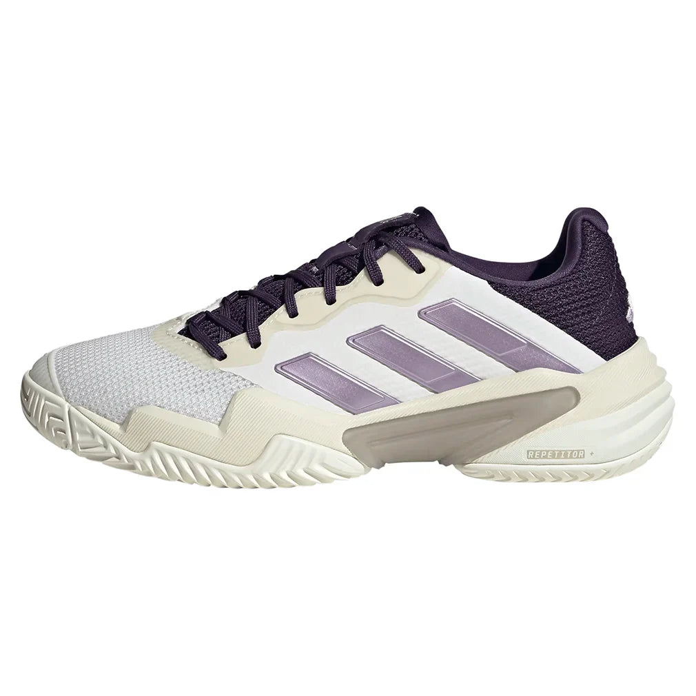 Women`s Barricade 13 Tennis Shoes Core White and Powder Plum Footwear Adidas
