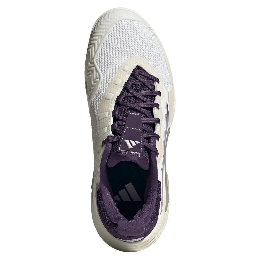 Women`s Barricade 13 Tennis Shoes Core White and Powder Plum Footwear Adidas