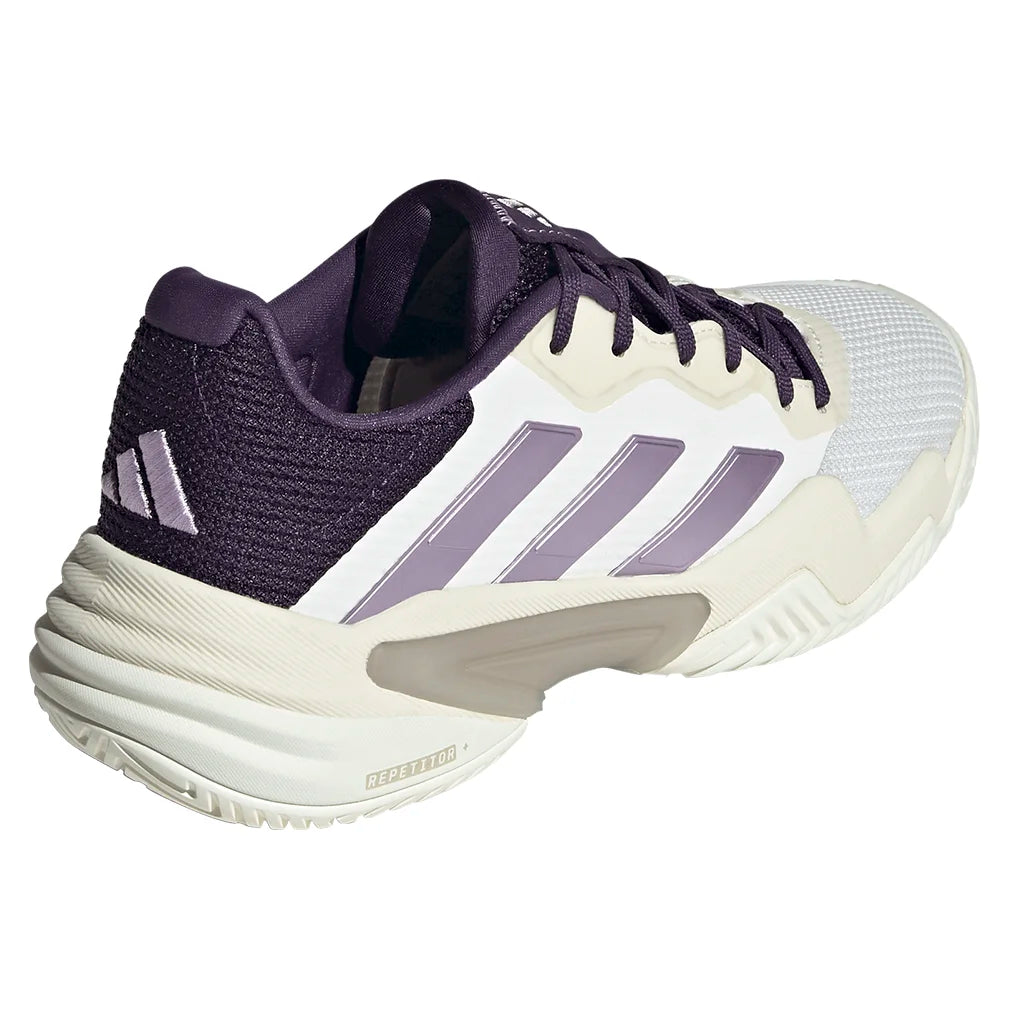 Women`s Barricade 13 Tennis Shoes Core White and Powder Plum Footwear Adidas