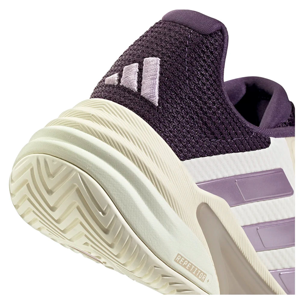 Women`s Barricade 13 Tennis Shoes Core White and Powder Plum Footwear Adidas