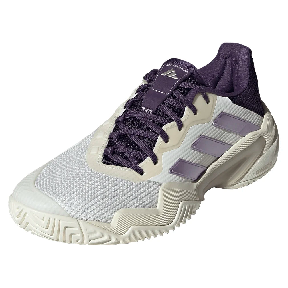 Women`s Barricade 13 Tennis Shoes Core White and Powder Plum Footwear Adidas