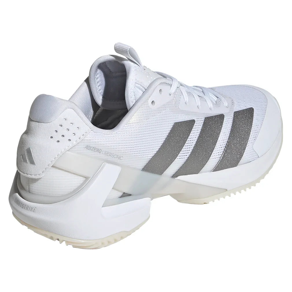 Women`s adizero Ubersonic 5 Clay Tennis Shoes Footwear White and Silver Metallic Footwear Adidas